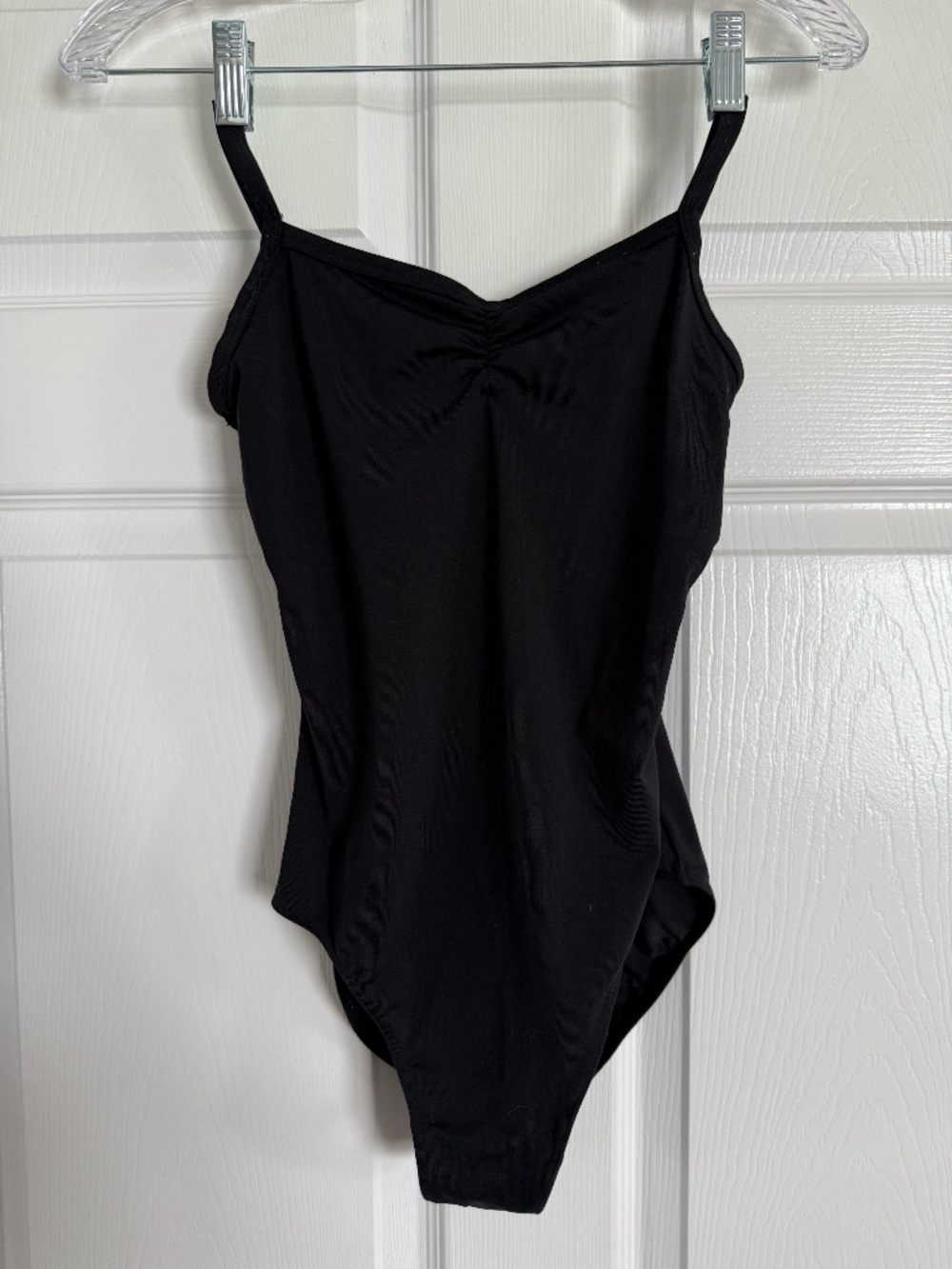 Black Ruched Open Back Ballet Dance Leotard Adult Medium